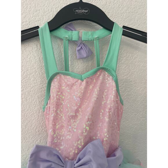 Youth custom-made dance costume tulle  skirt sequin bodice - Picture 3 of 6